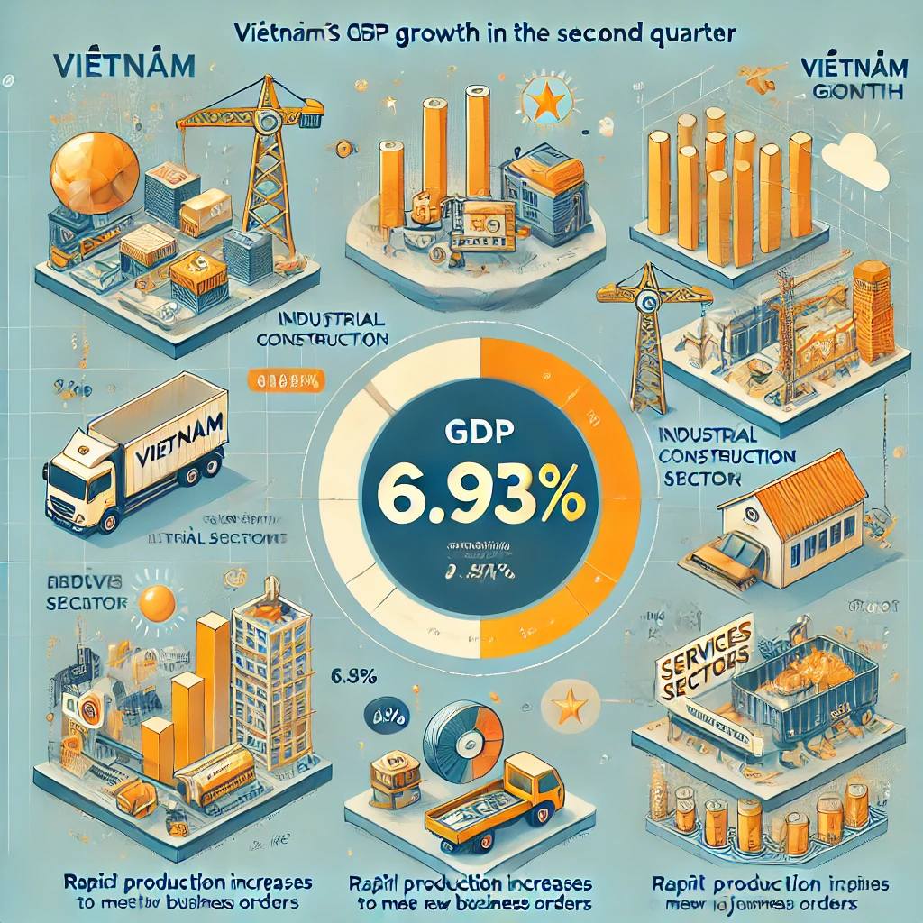 越南第二季GDP成長6.93%
​󠀠
在2024年第二季，越南的GDP成長率達到了6.93%，這一增長速度在過去五年中僅次於2022年第二季的增長率，顯示出越南…